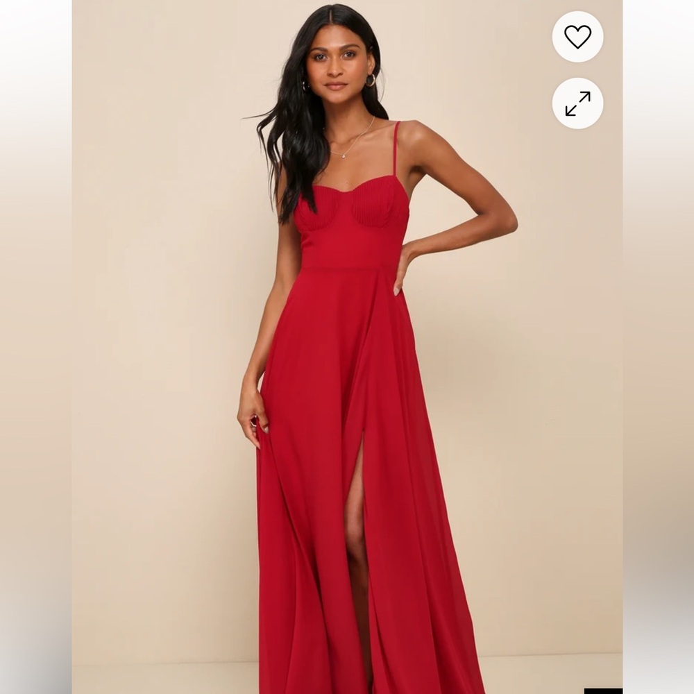 Lulu's Striking Red Maxi Dress